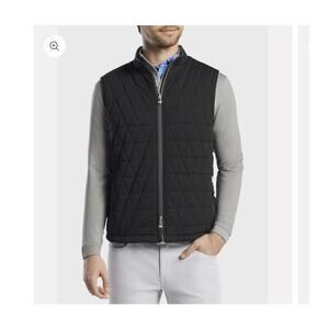 Peter Millar Deuce Reversible Vest Men’s L Black/Silver • EUC Performance Zip
